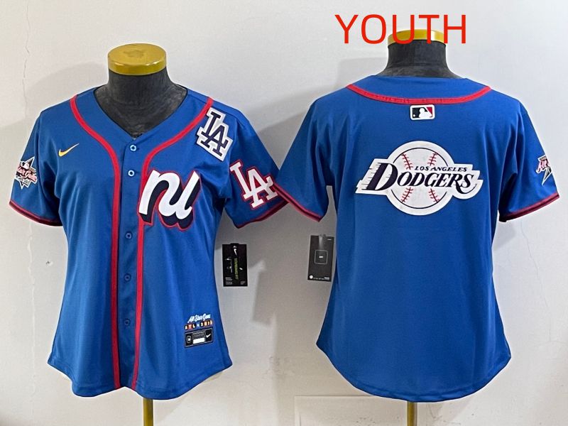 Youth 2025 Los Angeles Dodgers Blank Blue All star Nike MLB Jersey style 010